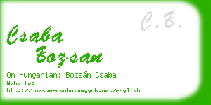 csaba bozsan business card